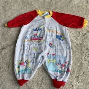 VTG Carters Nursery Rhyme Humpty Dumpty Baby Boy Newborn Footed Onesie